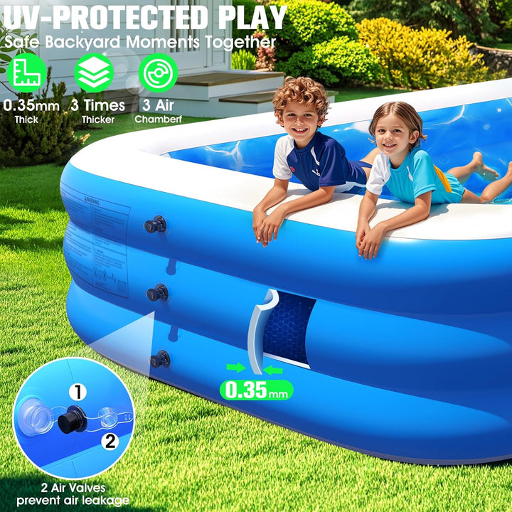 Luxfero Aufblasbarer Pool Erwachsene mit Sitz und Poolbeleuchtung, 280 x 160 x 50 cm Swimming Pool A