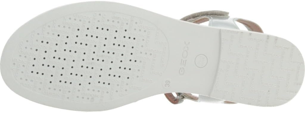 Geox Mädchen J Karly Girl Sandal 24 EU Silber, 24 EU Silber