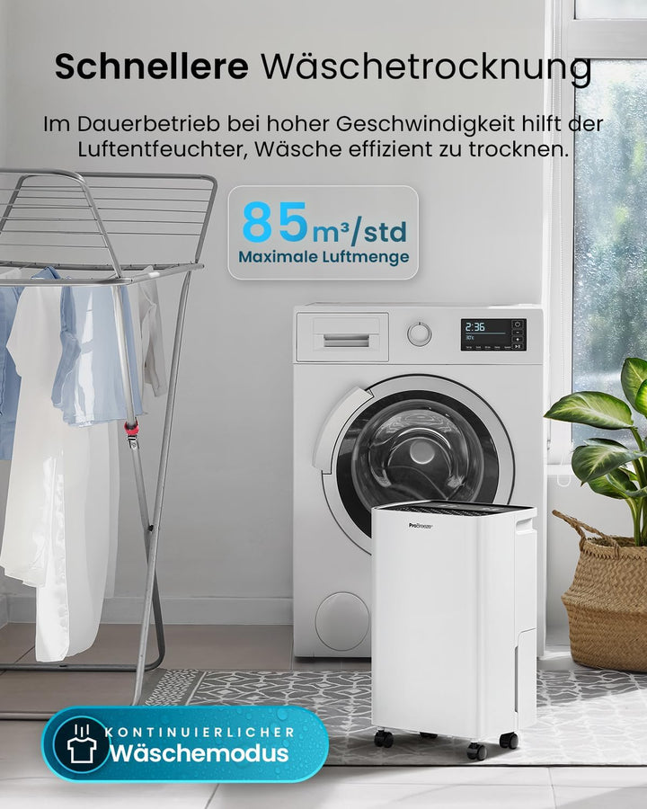 ProBreeze Luftentfeuchter 12L in 24h Entfeuchtungsleistung - Dehumidifier - Luftentfeuchter elektris