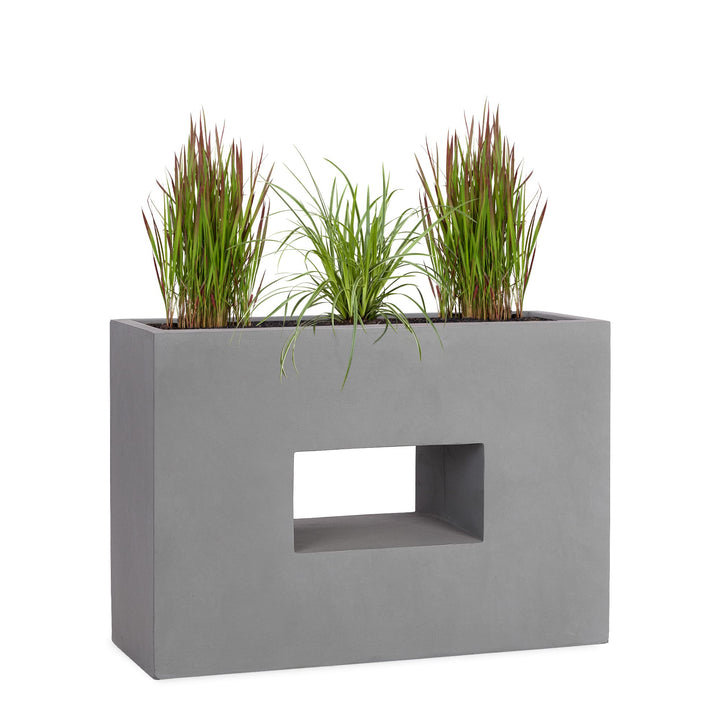 Pflanzwerk® Pflanzkübel Fiberglas Vista Grau 52x75x27cm XXL *Frostbeständig* *UV-Schutz* *Qualitätsw