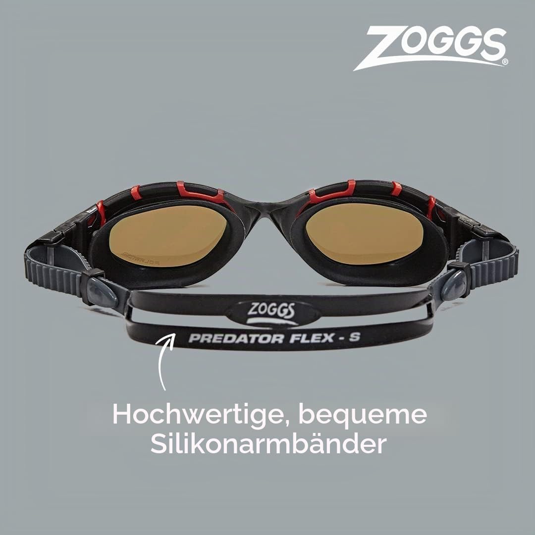 Zoggs Predator Flex Polarized Ultra-Smaller Fit Schwimmbrillen S Red / Black / Copper Polarized, S R