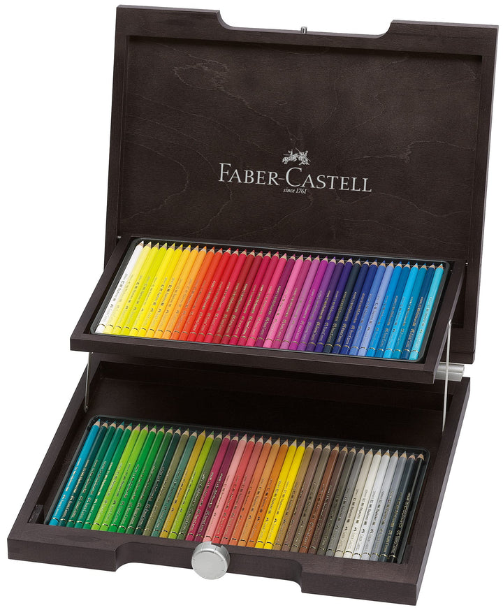 Faber-Castell 110072 - Buntstifte Polychromos, im 72er Holzkoffer Holzkoffer 72-teilig, Holzkoffer 7