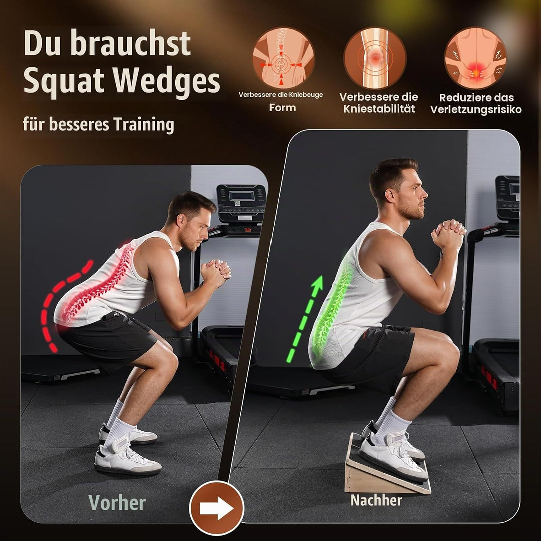 Sportneer Wadendehner Schrägbrett 540 KG – 15° / 20° Slant Board für Knieretter, Squat Wedge, Kraftt