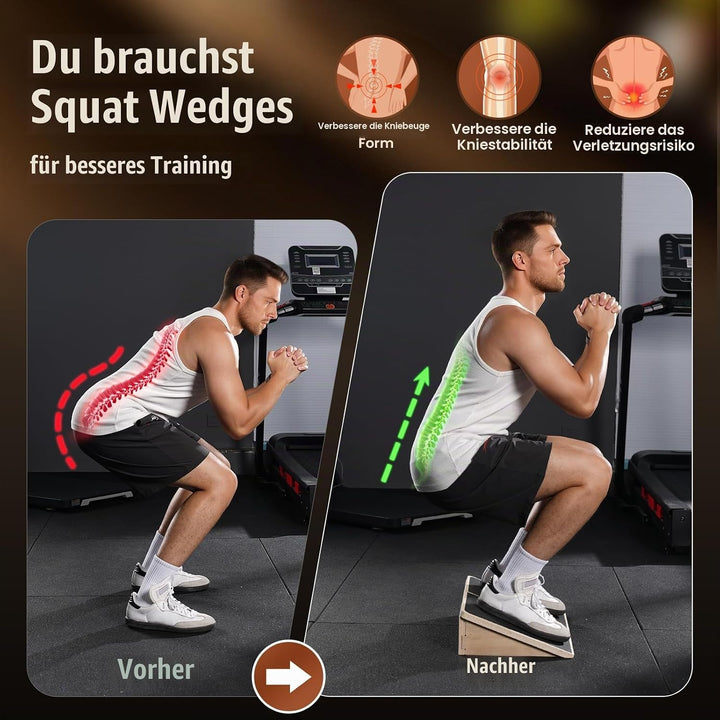 Sportneer Wadendehner Schrägbrett 540 KG – 15° / 20° Slant Board für Knieretter, Squat Wedge, Kraftt