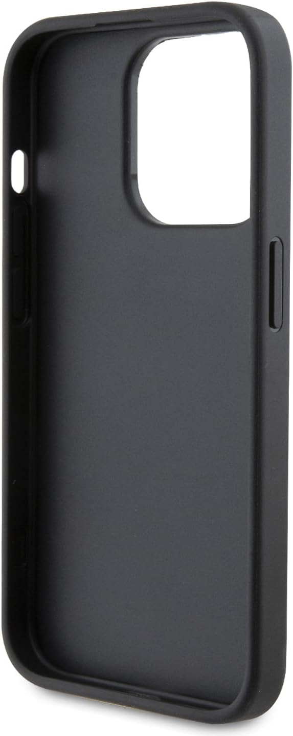 CG MOBILE Karl Lagerfeld Saffiano Hülle mit Kartenfach für iPhone 15 Pro (Schwarz), Schwarz