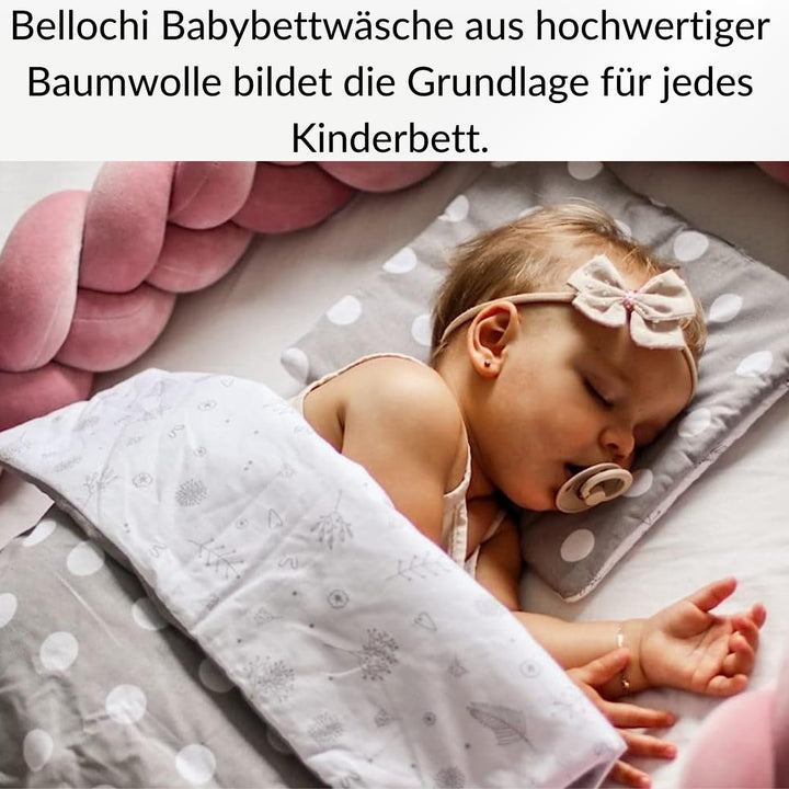 Bellochi Multifunktional Baby Decke Set - Doppelseitig Baby Bettwäsche 75x100 cm und Kissen 30x40cm