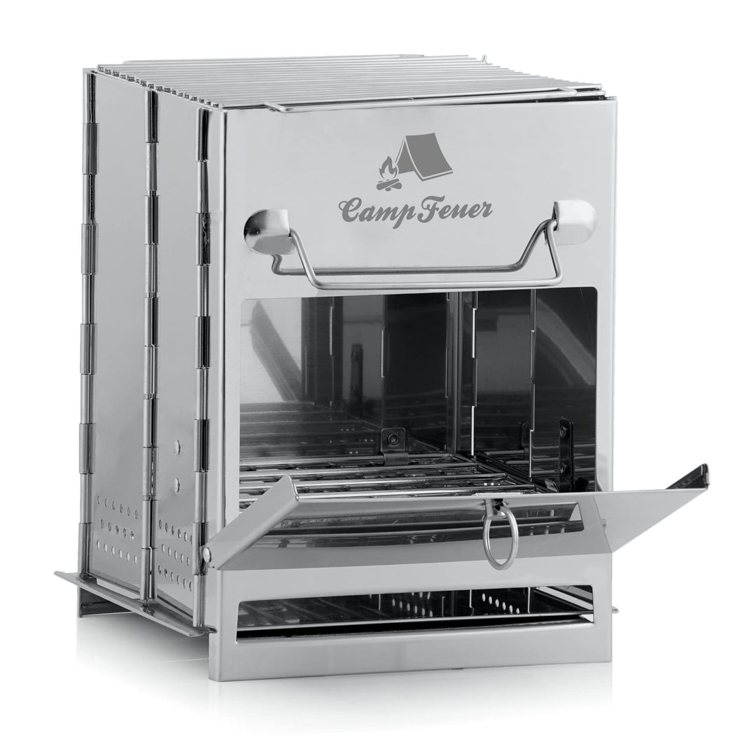 CampFeuer Edelstahl Faltgrill | 22 x 20,5 x 27 cm | Klappgrill | Campinggrill für Hiking und Outdoor