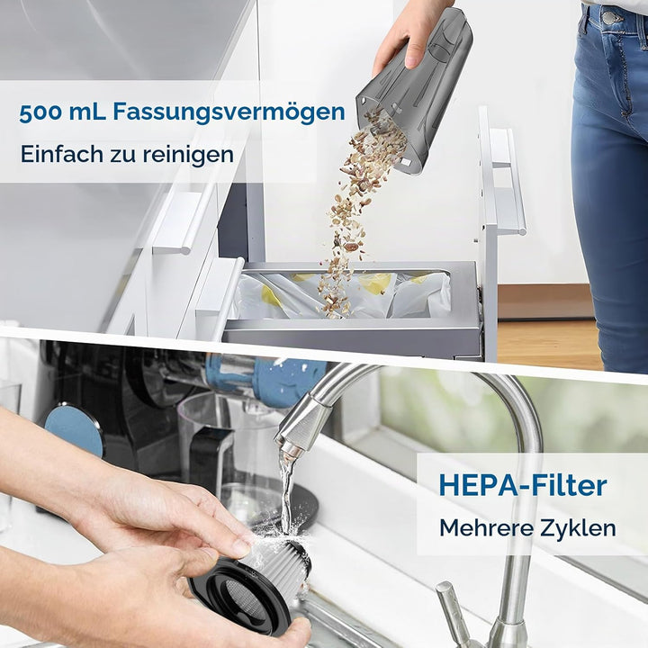 Yontwe Autostaubsauger 120W Handstaubsauger akku 7500-10000PA Handstaubsauger stark 2 Gänge einstell