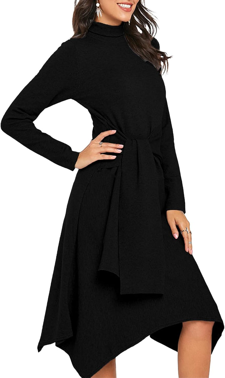 Jayscreate Damen Strickkleid Winter Kleid Herbst Damen Winterkleider Herbstkleid Midikleid Pulloverk