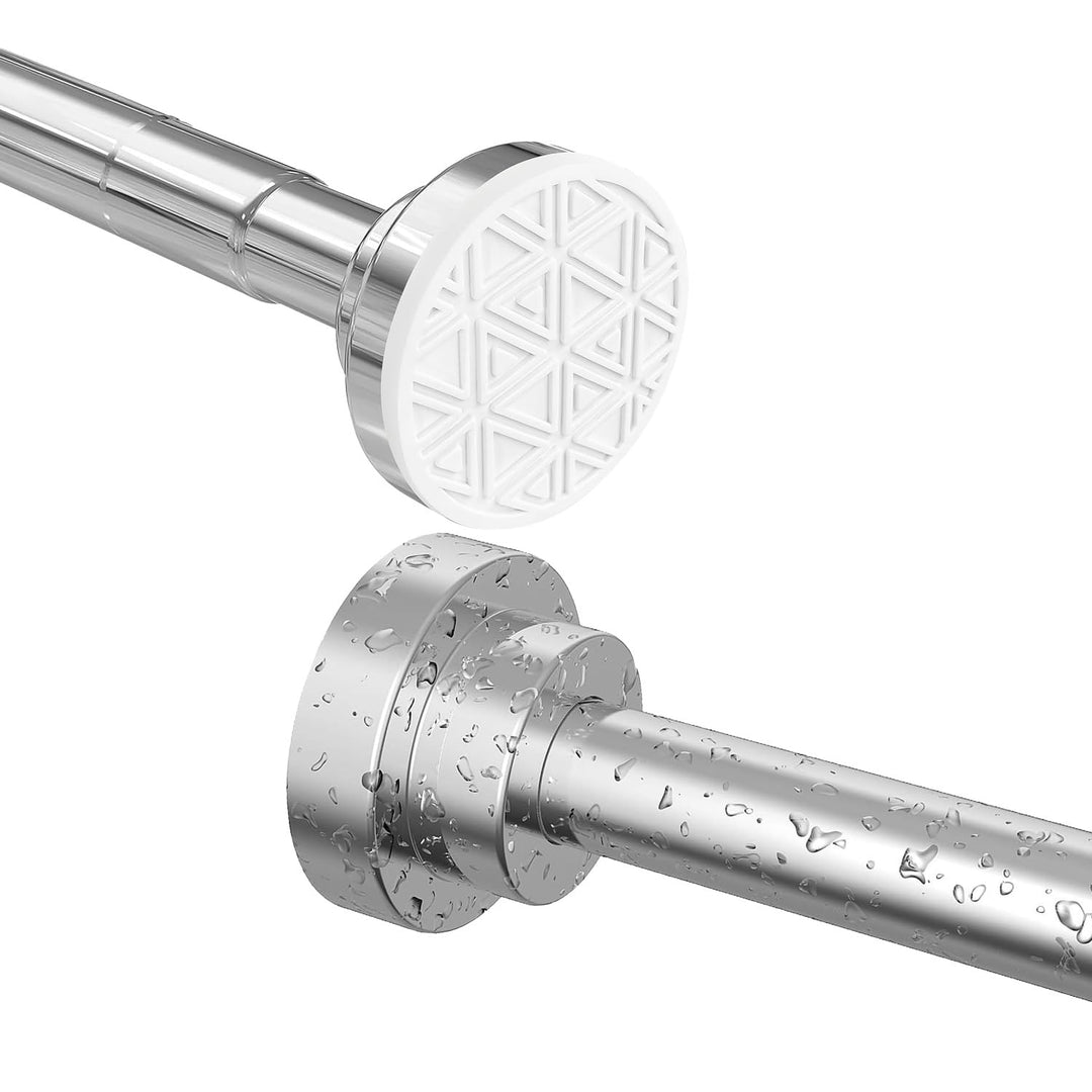 Kongming Gardinenstange ohne bohren 48-200cm, Teleskopstange Vorhang, Duschvorhangstange Silber Edel