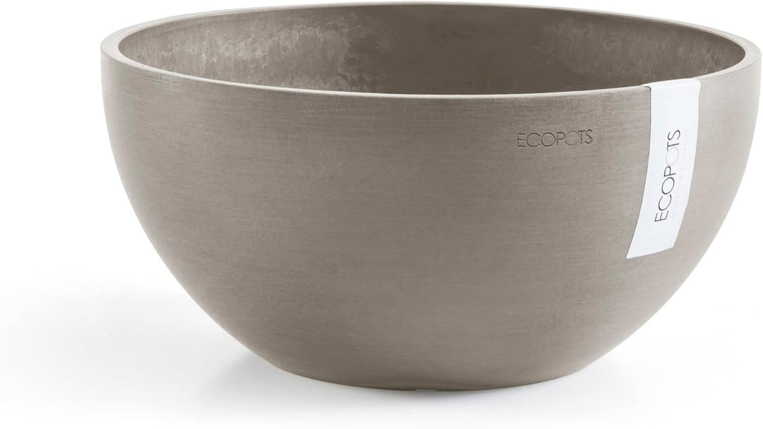 Ecopots Pflanzschale Blumentopf Brüssel Braun Grau - Durchmesser Ø 35 cm rund gross - Pflanzentopf a