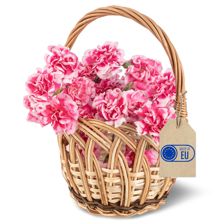 Creative Home Osterkorb Kinder Runder Weidenkorb mit Henkel | Klein 16 x 16 x 23 cm (+/- 1 cm) | Ost