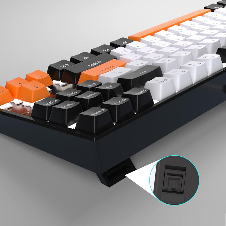 MageGee 75% Mechanische Gaming-Tastatur mit gelbem Schalter, LED-weisse Hintergrundbeleuchtung, 87 T
