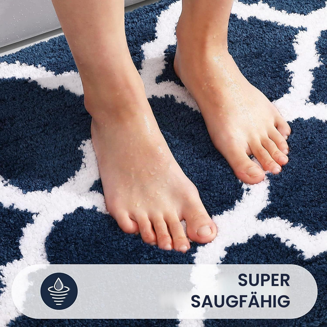 Homaxy rutschfest Badematte Badezimmerteppich Waschbar Hochflor Badteppich Flauschige Mikrofaser Bad