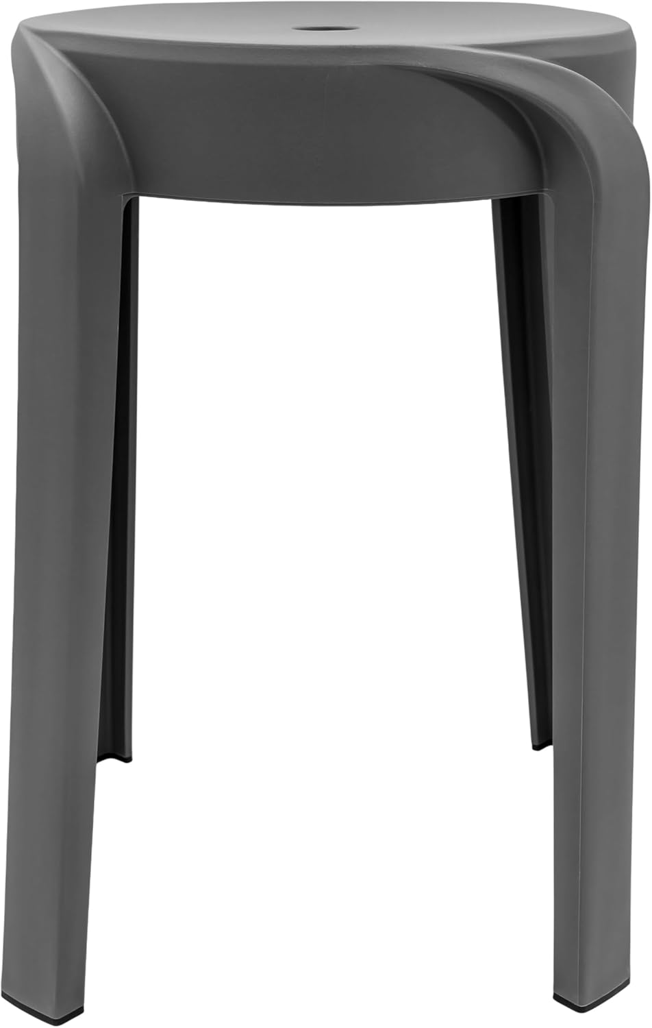Spetebo Kunststoff Sitzhocker 46x30 cm belastbar bis 120 kg - grau - Mehrzweck Stapelhocker rutschfe