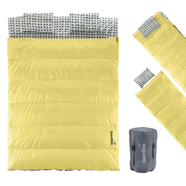 Skandika Doppelschlafsack Iceland Double | Schlafsack 2 Personen 3 Jahreszeiten, mit/ohne Flanell, B