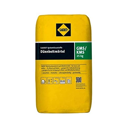Sakret GMS/KMS Dünnbettmörtel Porenbeton Kalksandstein Kleber Gasbeton (25 kg)