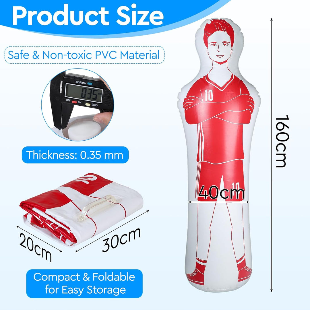 efuturetime Aufblasbare Fussball Dummy aus PVC, Fussballtraining Dummy Trainingspuppe für Torwart Fr