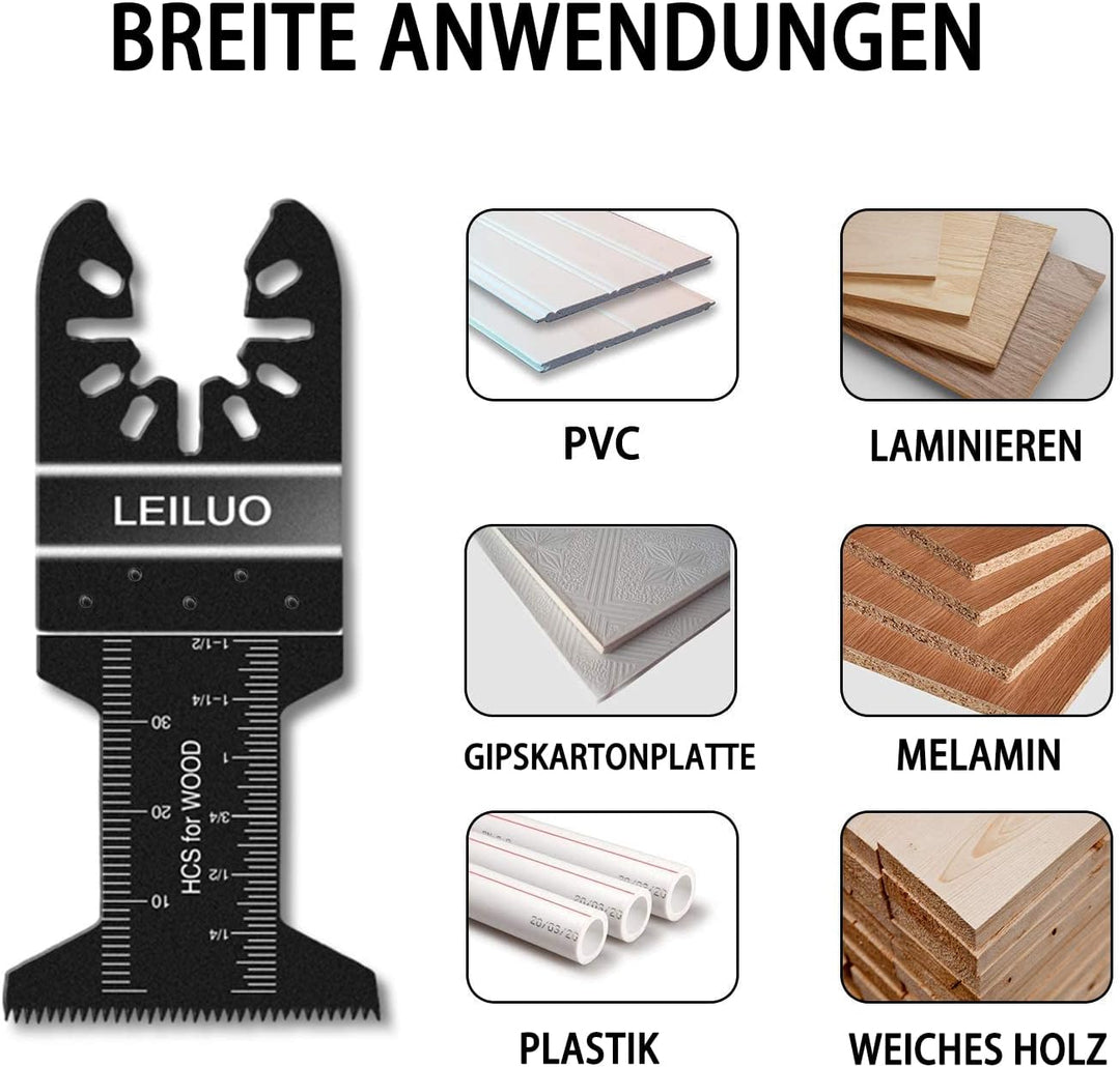 Multitool Sägeblätter LEILUO 50tlg Holz Kunststoff Multifunktionswerkzeug Zubehör Set Verpackt in ei