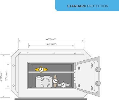 Yale - Wandsafe - YWV/230/KB1 - Standardsicherheit - Schwarz