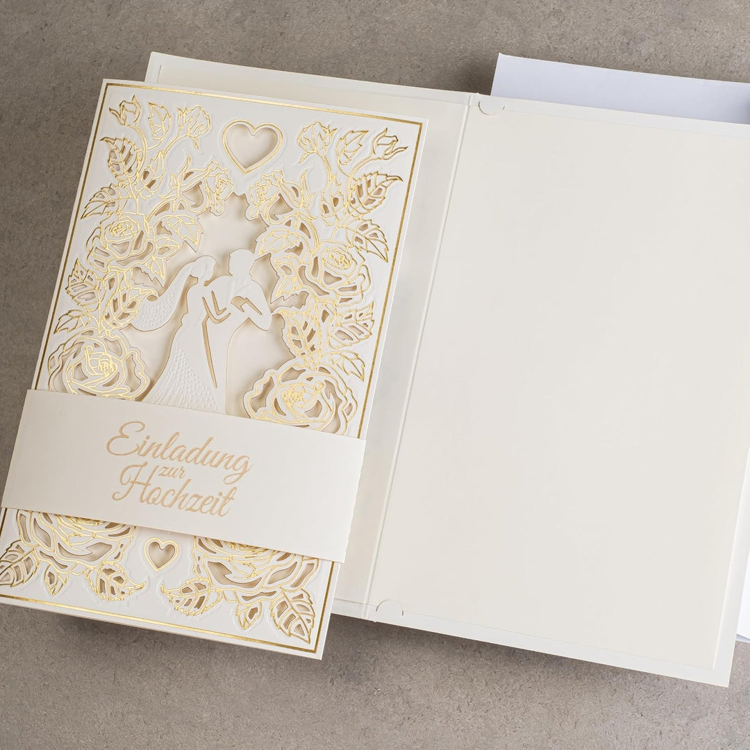 Art Nuvo Hochzeitseinladungen-20 St.130x205mm, Mit Bedruckbaren Einlagen Und Umschlägen Für Hochzeit