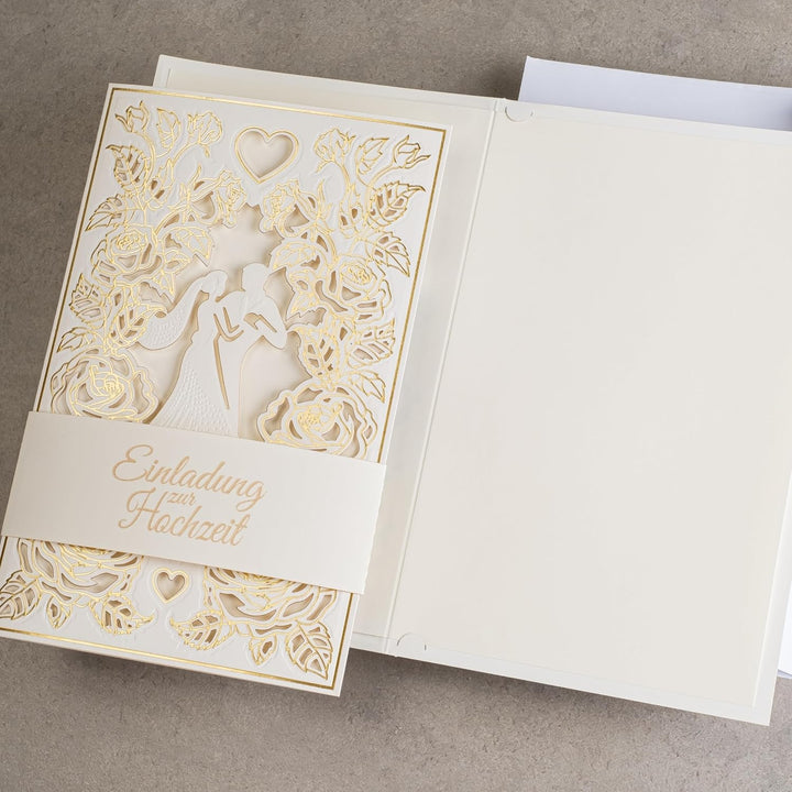 Art Nuvo Hochzeitseinladungen-20 St.130x205mm, Mit Bedruckbaren Einlagen Und Umschlägen Für Hochzeit