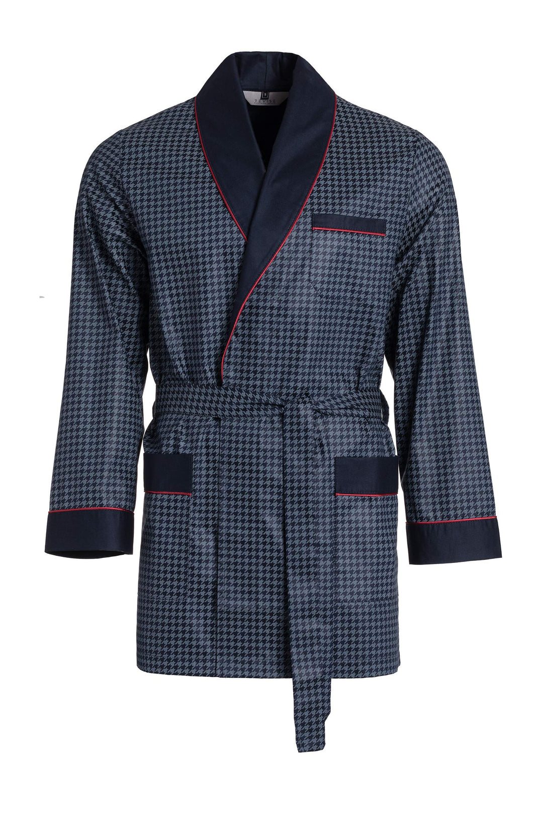 Herren Morgenmantel – kurz – Bademantel Revise RE-509 - Elegant - 100% Baumwolle XXL Dunkelblau mit