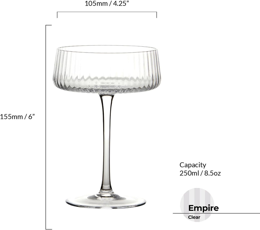 Anton Studio Designs – Empire Champagnerschalen – Handgefertigte Gläser – Champagnergläser – Coupé-G