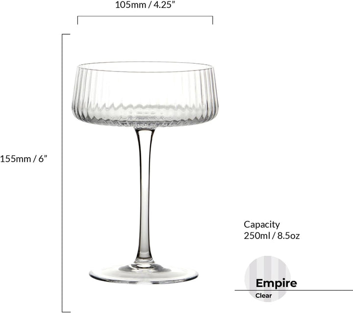 Anton Studio Designs – Empire Champagnerschalen – Handgefertigte Gläser – Champagnergläser – Coupé-G