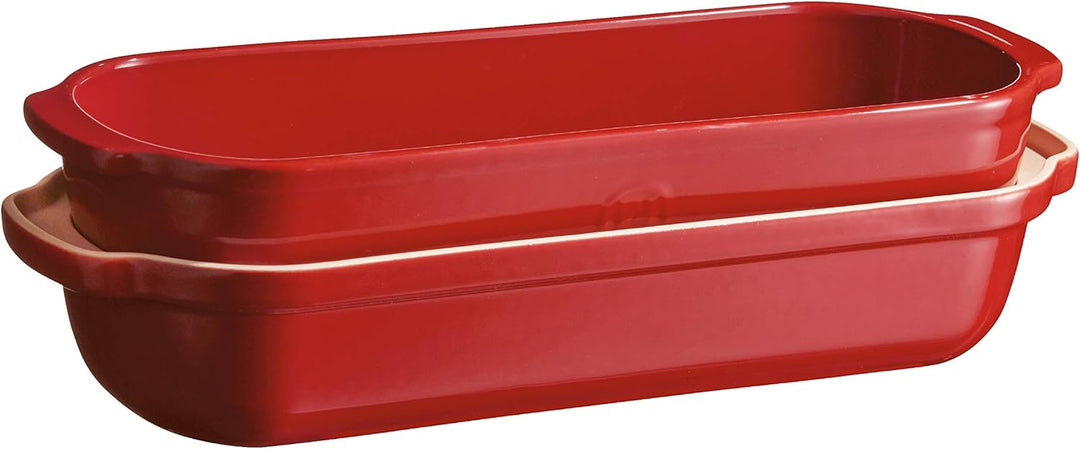 Emile Henry 349503 - Rustikale Brotform aus Keramik, Rot (Grand Cru), 39 x 16,5 x 15 cm Grand Cru Si