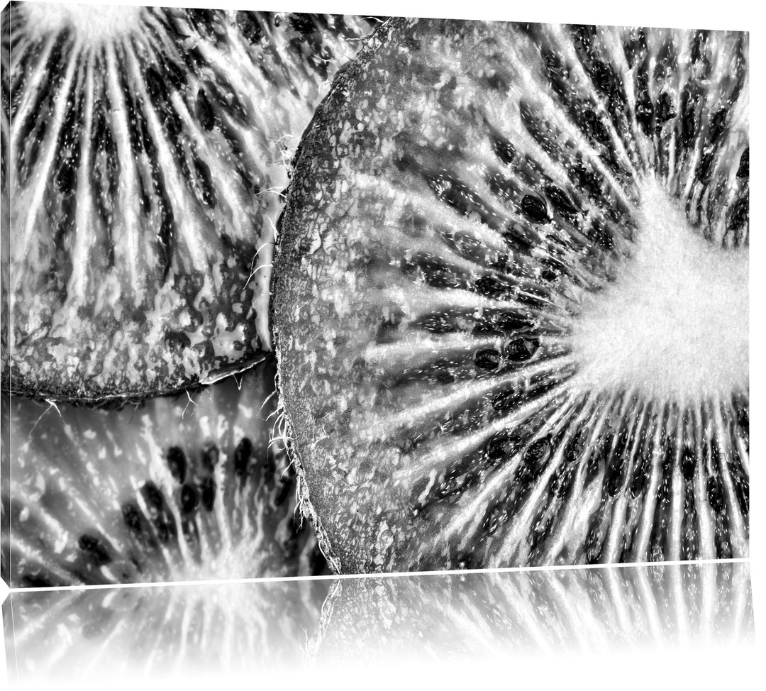 Pixxprint Grüner Kiwi Traum / 100x70cm Leinwandbild bespannt auf Holzrahmen/Wandbild Kunstdruck Deko