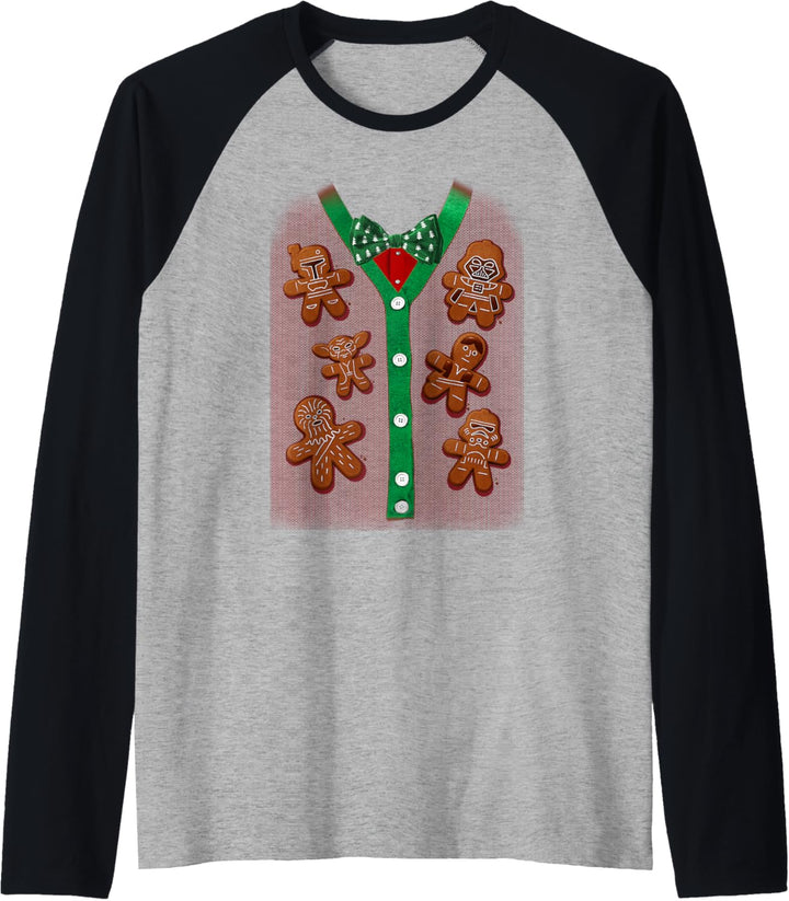 Star Wars Christmas Ugly Sweater Gingerbread Cookie Group Raglan