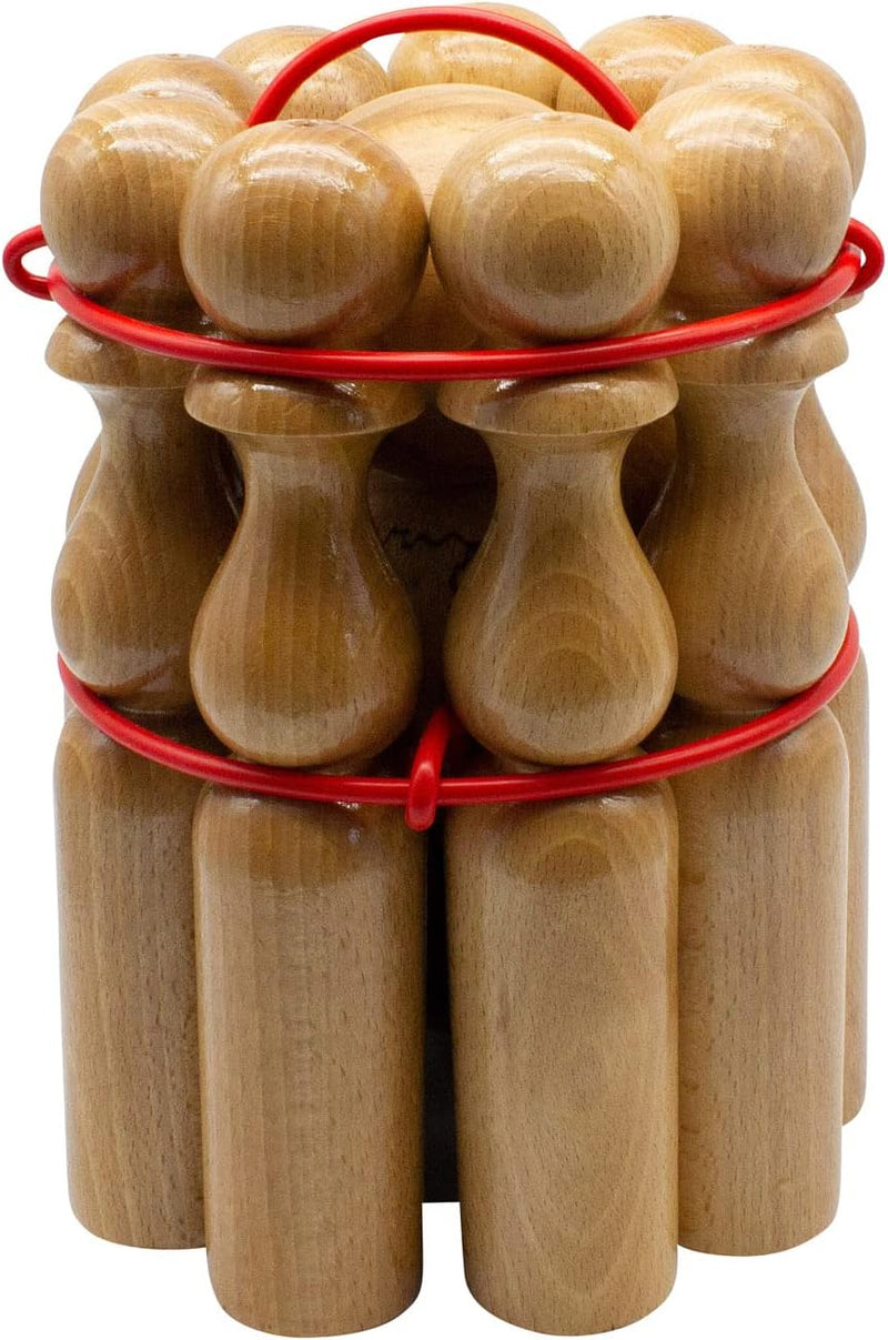 GICO Kegelspiel Kegel Set Bowling aus Holz für Kinder und Erwachsene – Der In- & Outdoor Spielspass