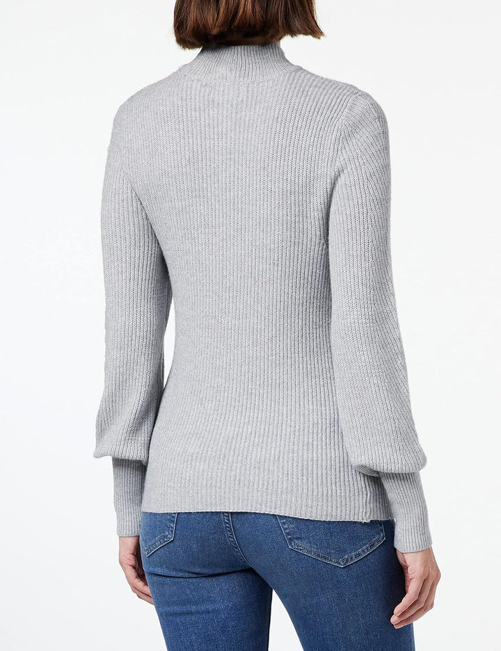 ONLY Damen Onllesly L/S Ballon Ex KNT Pullover Sweater S Light Grey Melange, S Light Grey Melange