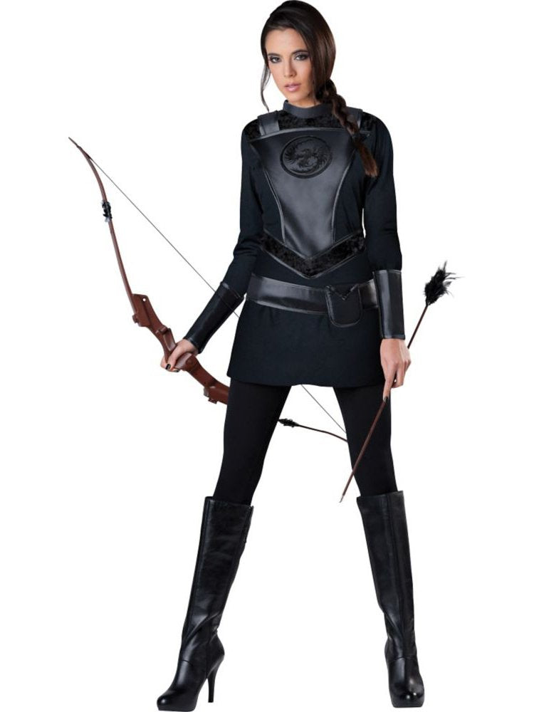 Unbekannt InCharacter Costumes Damen Kriegerin Jägerkostüm, Schwarz, L