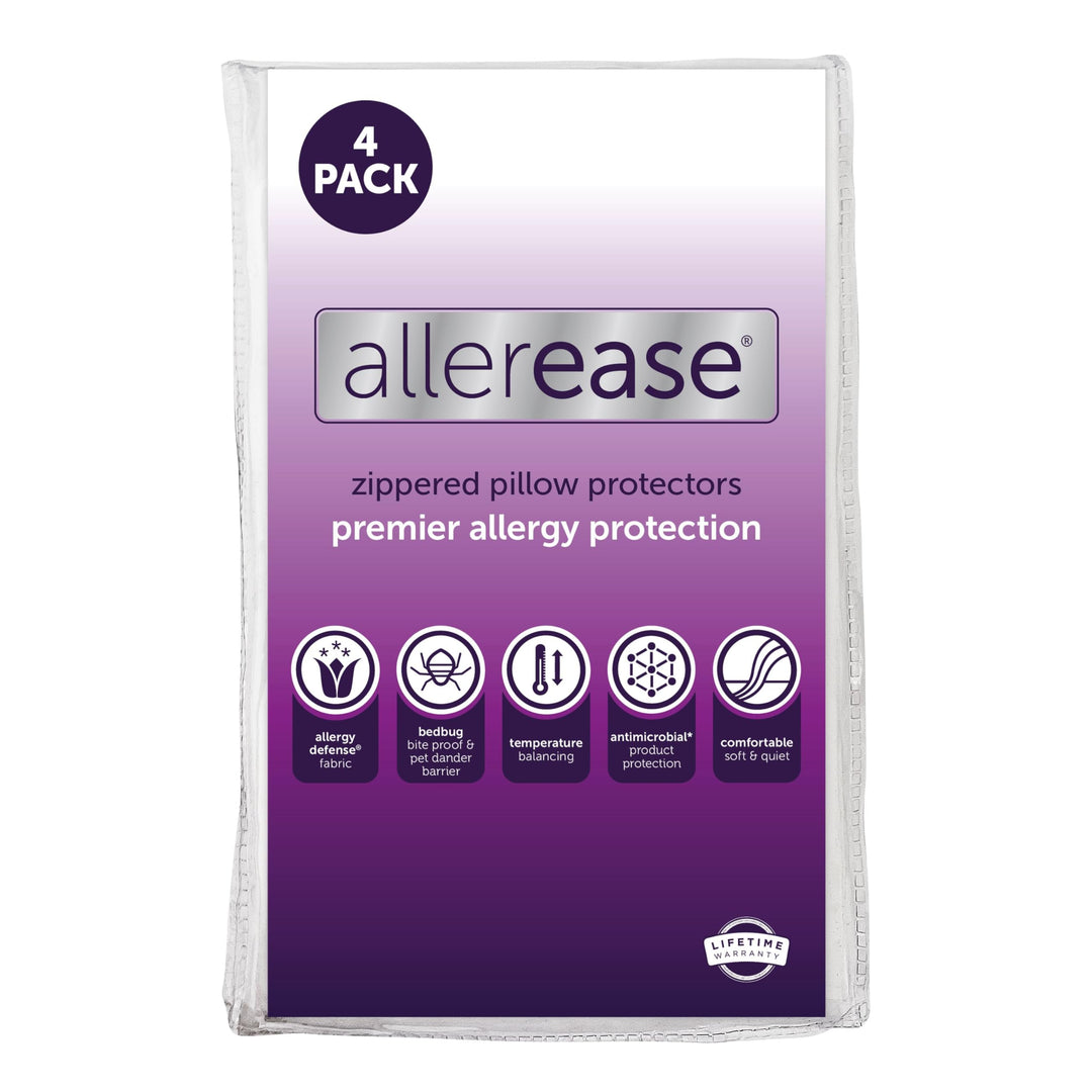 AllerEase Ultimate Kissenschutz, Standard/Queen-Size-Bett, 4 Stück 4 Pack Standard/Queen, 4 Pack Sta