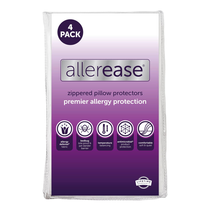 Aller-Ease Ultimate Pillow Protector Ultimativer Kissenschutz, 88% Polyester, Weiss, 4 Pack 4 Pack K