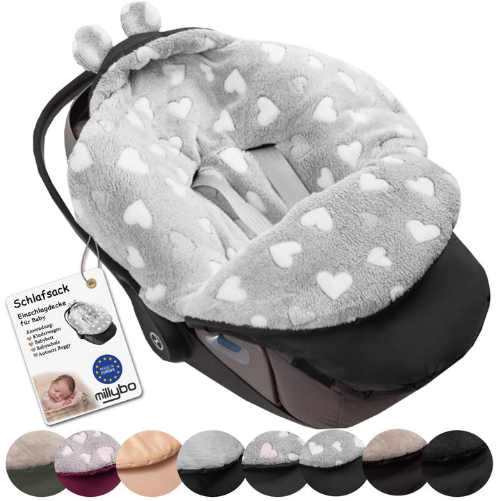 Fusssack Baby Einschlagdecke für Winter geeignet für Kinderwagen Babyschale Babybett Autositz Buggy