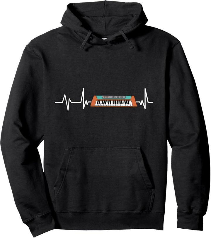 Musik Keyboard Herzschlag Geschenk Keyboard Pullover Hoodie