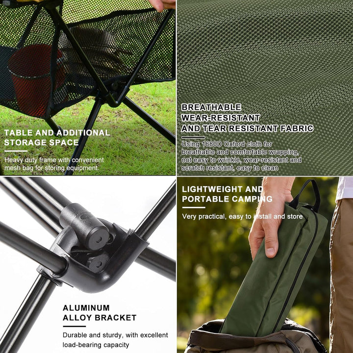 Klappbarer Campingtisch Ultraleicht und stabil, Tragbarer Outdoor Tisch mit praktischer Tragetasche,