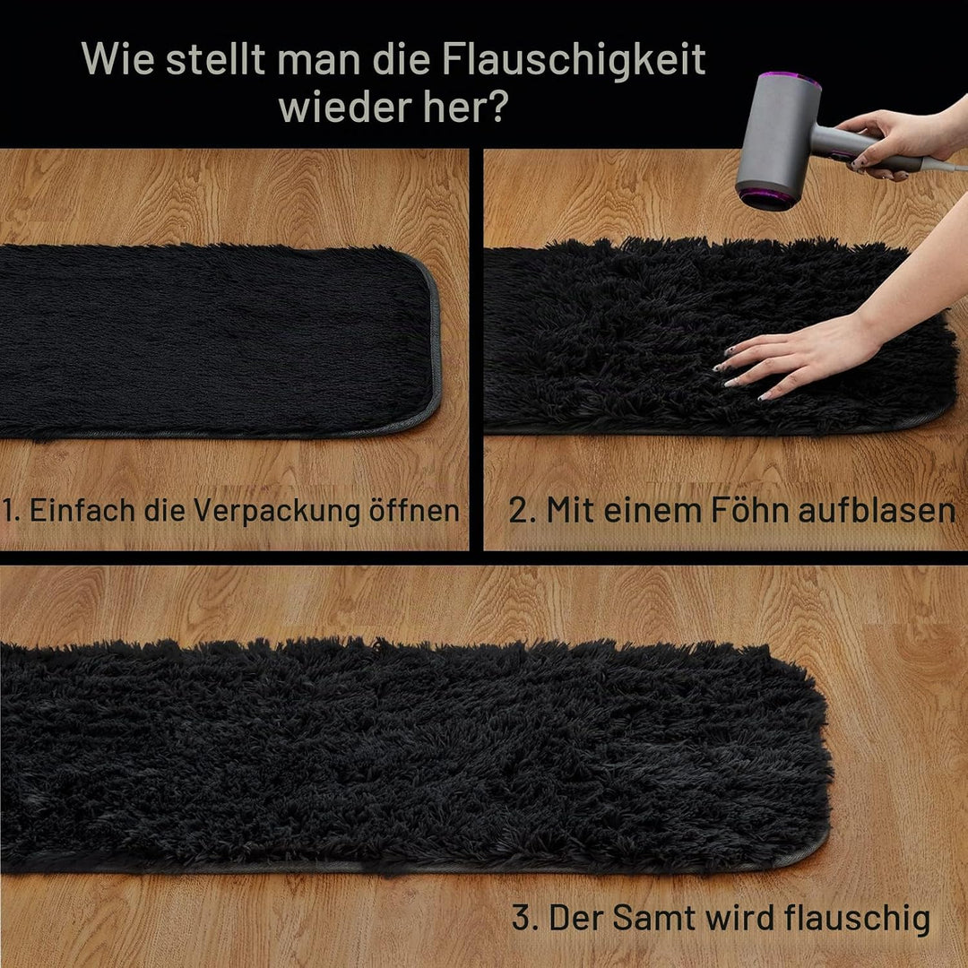 CHOSHOME Teppich Wohnzimmer Moderner Flauschiger Teppiche, Anti-Rutsch Unterseite Waschbarer Teppich