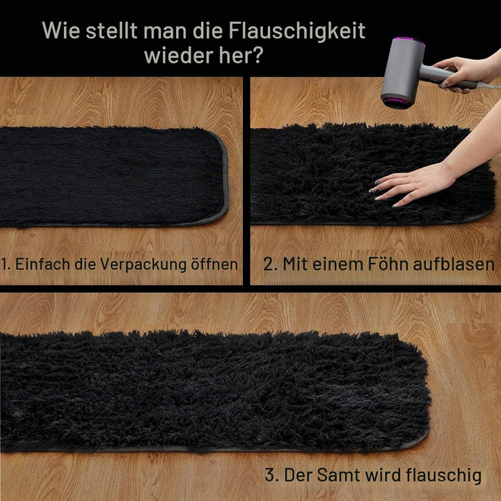 CHOSHOME Teppich Wohnzimmer Moderner Flauschiger Teppiche, Anti-Rutsch Unterseite Waschbarer Teppich