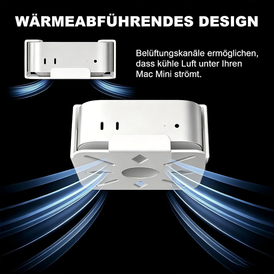 Wandhalterung für Mac mini M4/M4 Pro | Host-Aufbewahrungsbox unter dem Bürotisch, VESA-Wandmontage,