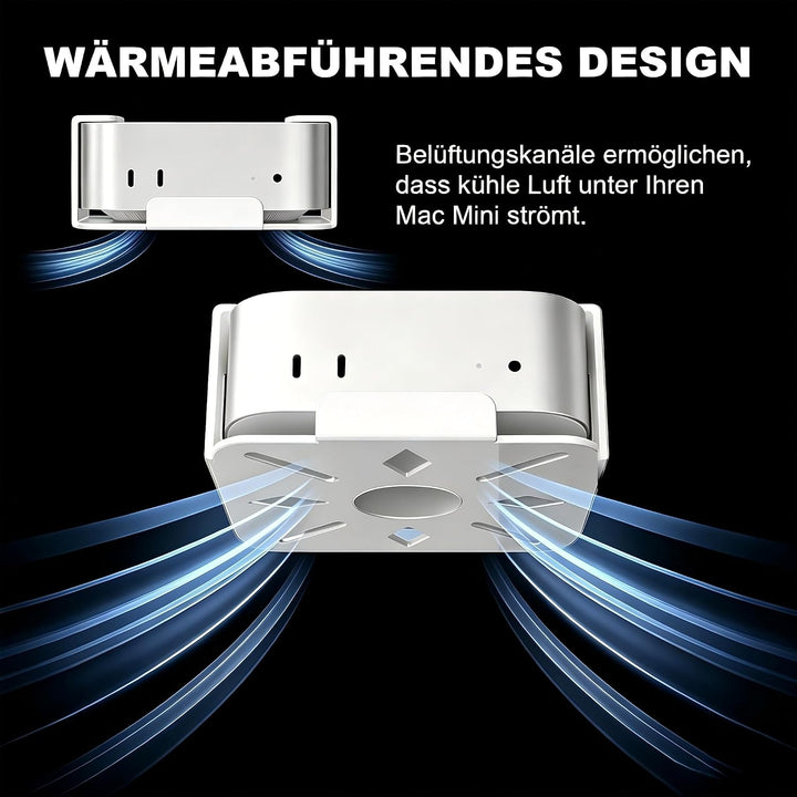 Wandhalterung für Mac mini M4/M4 Pro | Host-Aufbewahrungsbox unter dem Bürotisch, VESA-Wandmontage,