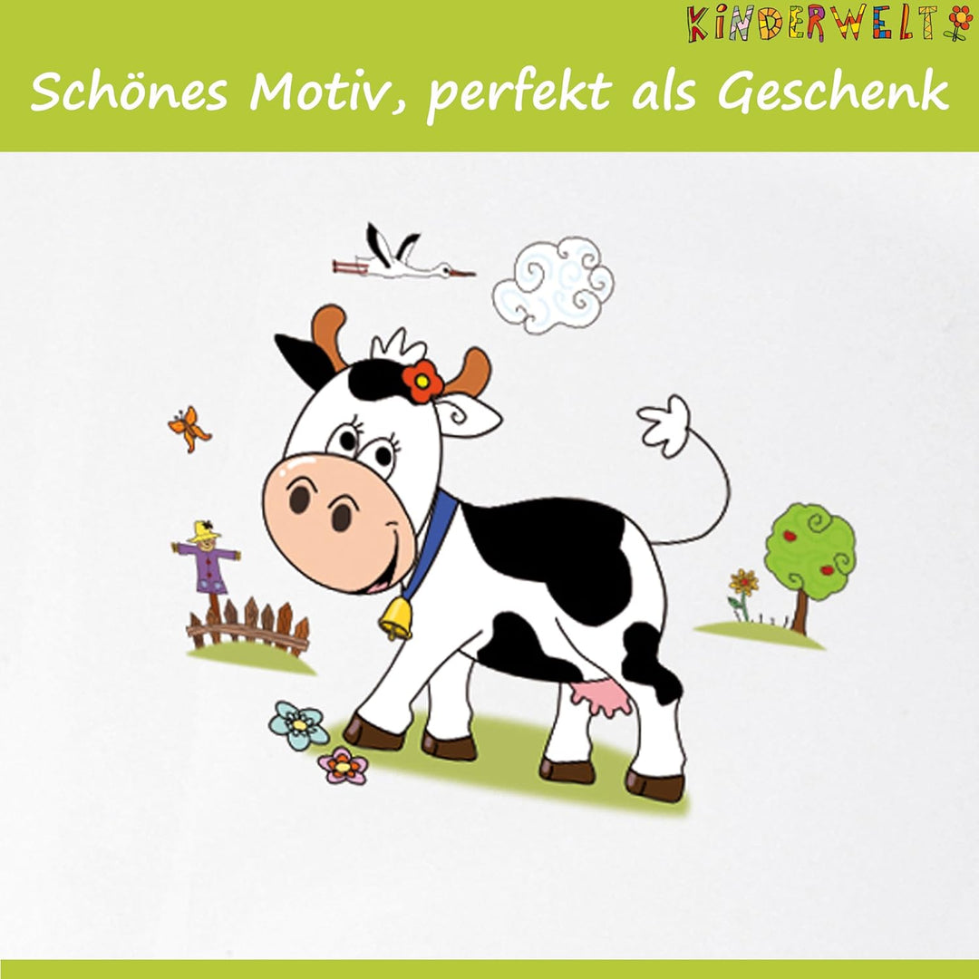 KiNDERWELT Babywanne 100 cm - Baby Badewanne mit Funny Farm Motiv - BPA-Frei - Wanne zum Baden für B