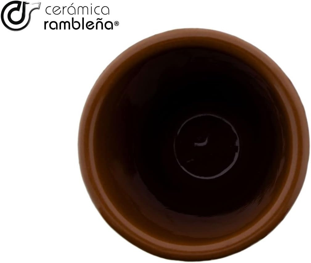CERÁMICA RAMBLEÑA | 4er-Set Biergläser | Pack x4 rote Tongläser - Modell 03 | Weingläser | Wasserglä