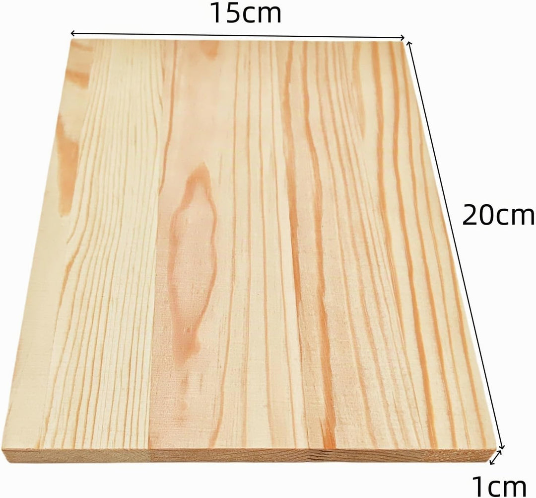 4 Stück unfertige rechteckige Holzplatten für Kunsthandwerk, 20 x 15 x 1 cm, leere Holzblöcke zum Sc