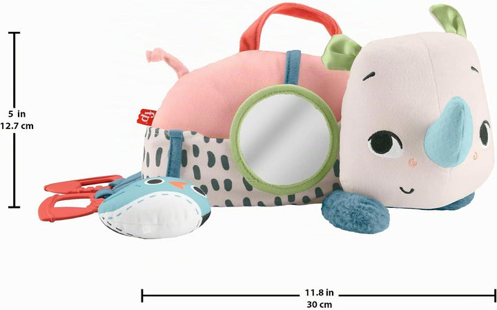 Fisher-Price Spielzeug für Neugeborene Planet Friends Neugieriges Bauchlage-Nashorn Plüschtier mit s