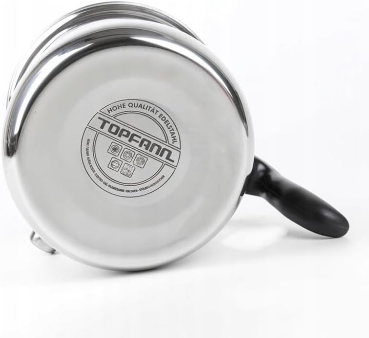 1,5L Milchtopf Simmertopf Edelstahl Kochtopf Wasserbad Simmerntopf Wasserbad mit Flötenkessel Funkti