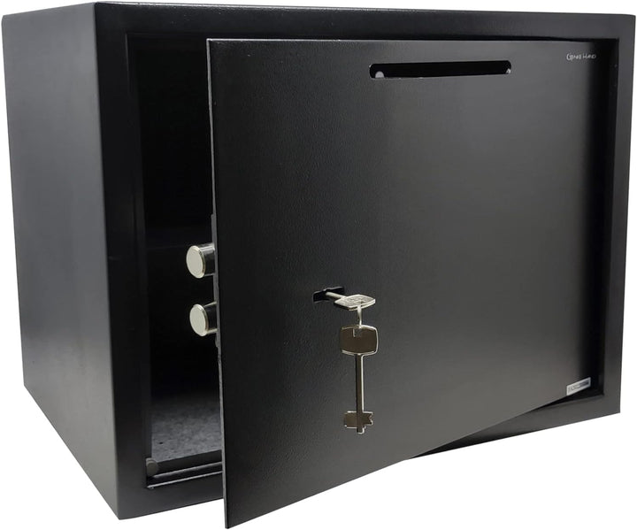 Genie Hand – Mechanische Tresorbox mit Einwurfschlitz – Doppelbartschloss (extra gross), extra gross